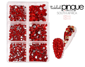 Ruby Red Rhinestones Assorted (1000pc)